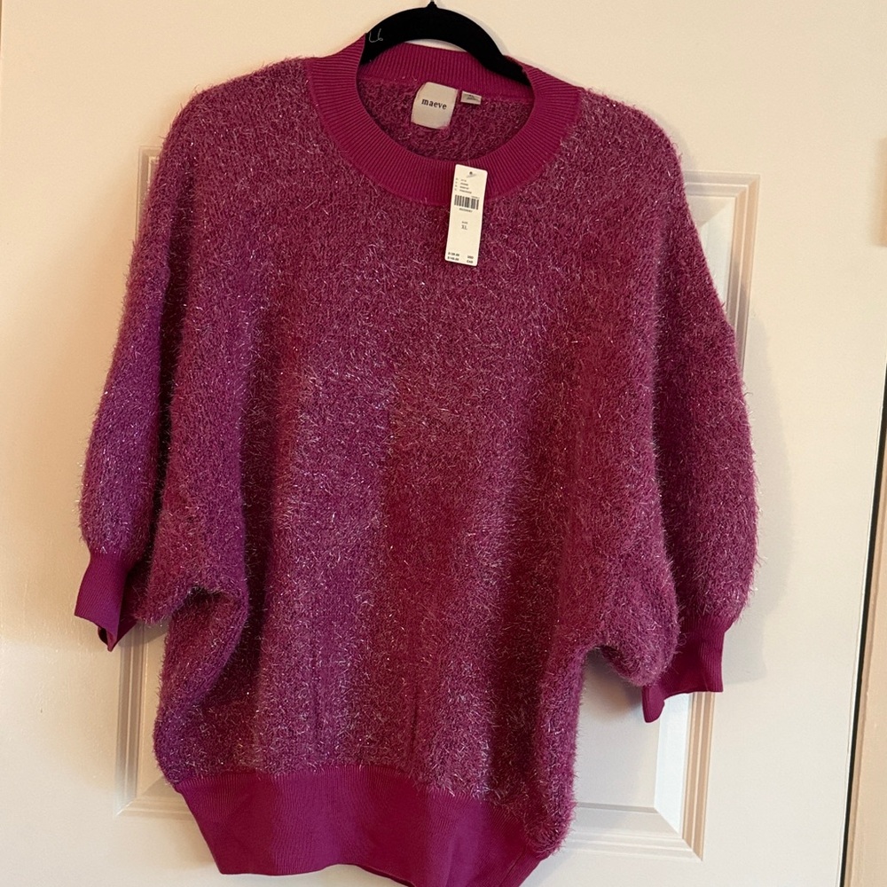 NWT Maeve Fuzzy Magenta Sweater